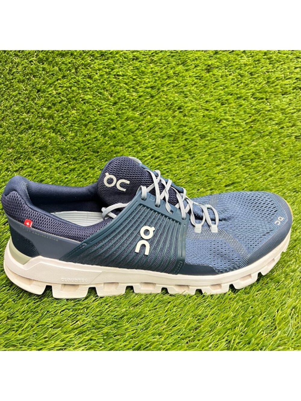 On Cloudswift Mens Size 12 Blue White Athletic Running Walking Shoes Sneakers